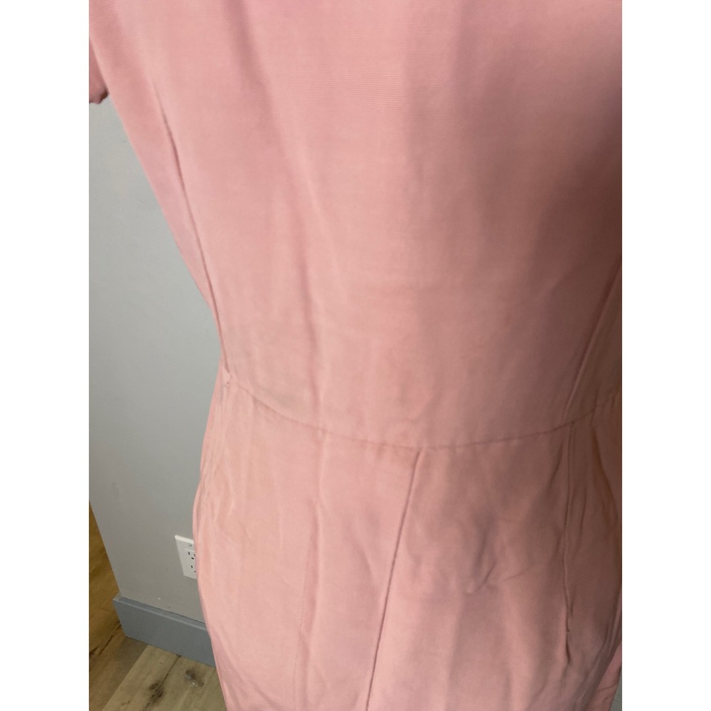 Vintage 1940s Reich Original Pink Beaded Starburst Scalloped Midi Dress - Picture 5 of 7